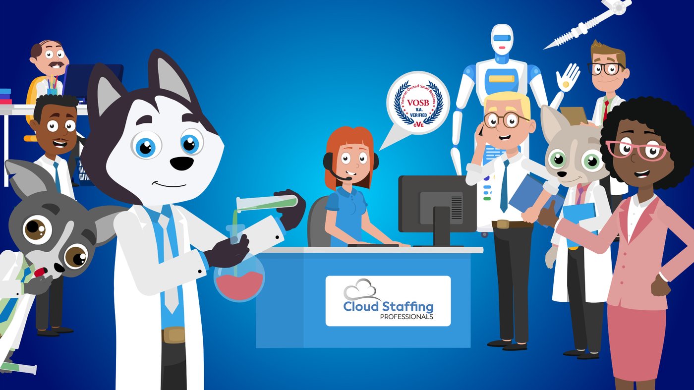 The Cloud Staffing Professionals team, illustrated