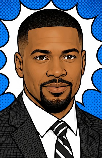Comic-style portrait of Courtney Goodwin