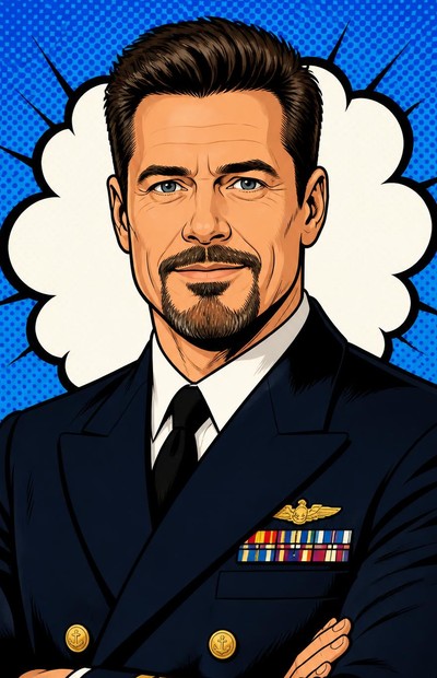 Comic-style portrait of Erik Tucker