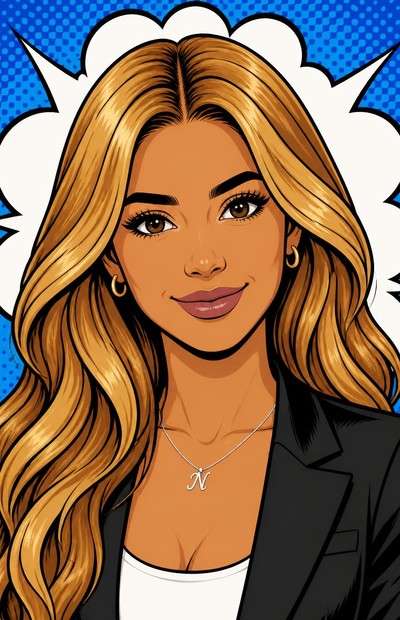 Comic-style portrait of Nicole Morgan