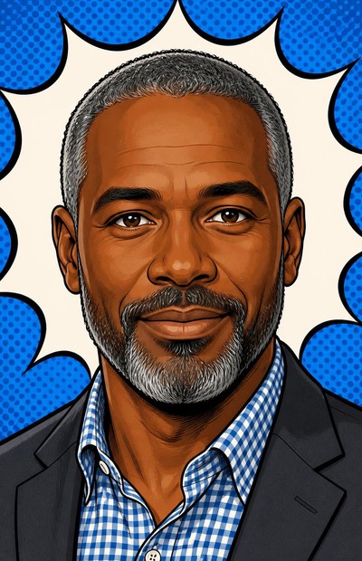 Comic-style portrait of Radley Ricketts
